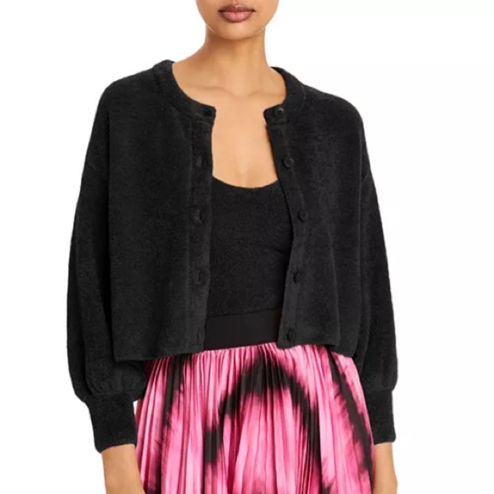 Alice and Olivia Fuzzy Cropped Sylvia Sweater